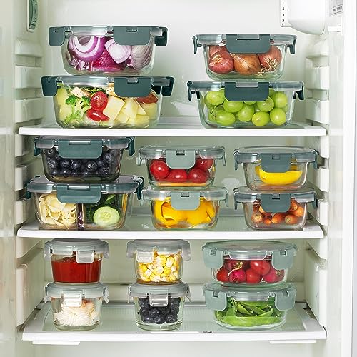 Premium 32 Pc. Borosilicate Glass Food Container Set with Dividers
