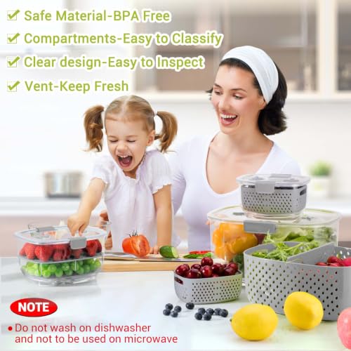Fresh Produce Vegetable Fruit Storage Containers 3Piece Set