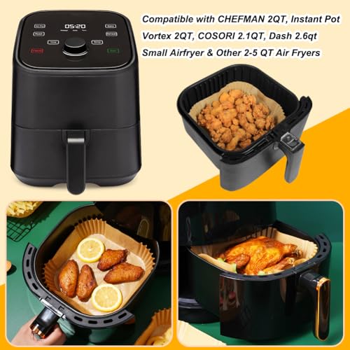 200PCS Small Air Fryer Paper Liners for 2 to 5QT Airfryer (200 Count)