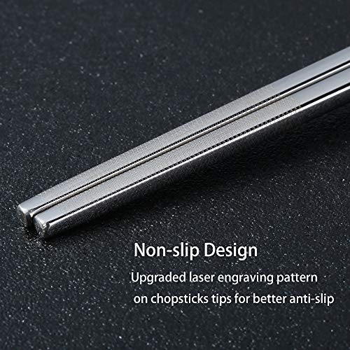 Metal Chopsticks Reusable Dazzling Rainbow Stainless Steel Chopsticks Titanium Plated Dishwasher Safe Fancy Laser Engraved Korean Japanese Chop Sticks Multicolor 2 Pairs Gift Set