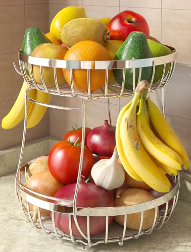 2 Tier Fruit Bowl for Kitchen Counter