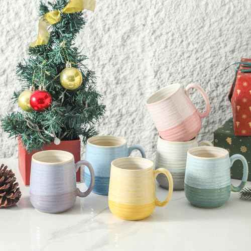 Porcelain Coffee Mugs Set of 6 (6 Count)