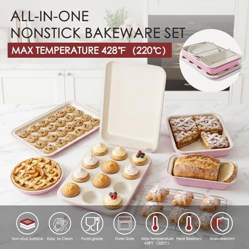 Pots and Pans Set Non Stick 31 Piece Kitchen Nonstick Cooking Cookware Sets with Grill Pan Saucepan Baking Sheet Utensil