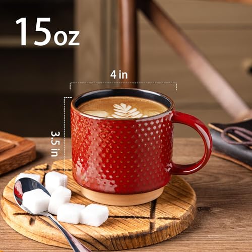 15 OZ Stackable Coffee Mugs Set of 4 (4 Count)