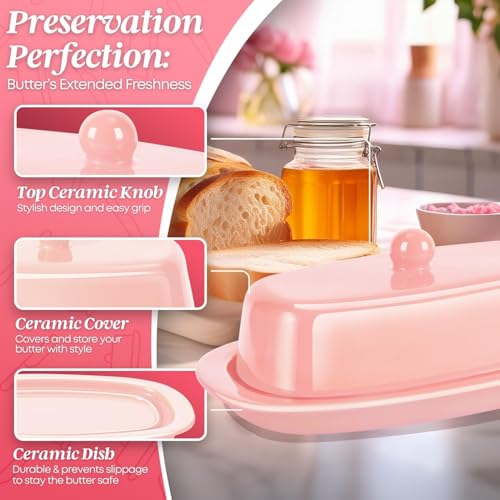 Standard Ceramic Butter Dish with Lid for Countertop