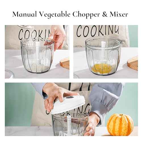 Pull‑String Manual Food Chopper with Sharp Blades