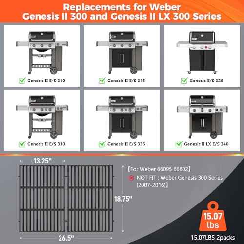 18.75 Inch Grill Grates for Weber Genesis II 300 Series