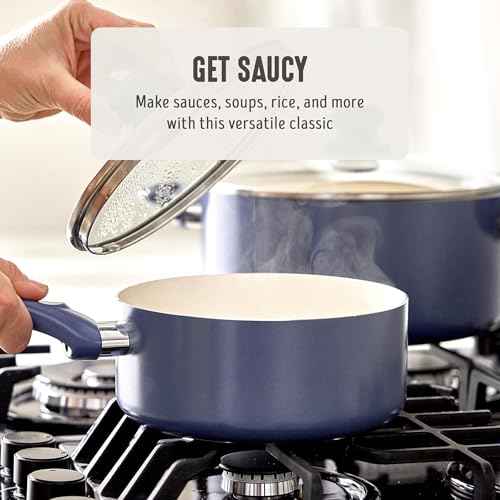 2QT Ceramic Nonstick Saucepan with Lid