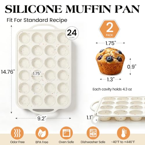 Mini Muffin Pan with Metal Reinforced Frame (2 Count)