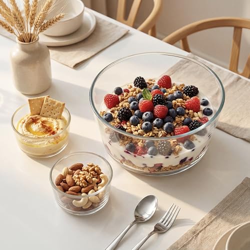 Glass Food Container Set with Glass Lid (3 Count)