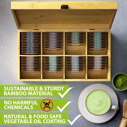 Bamboo Tea Organizer Box Chemical Free Eco