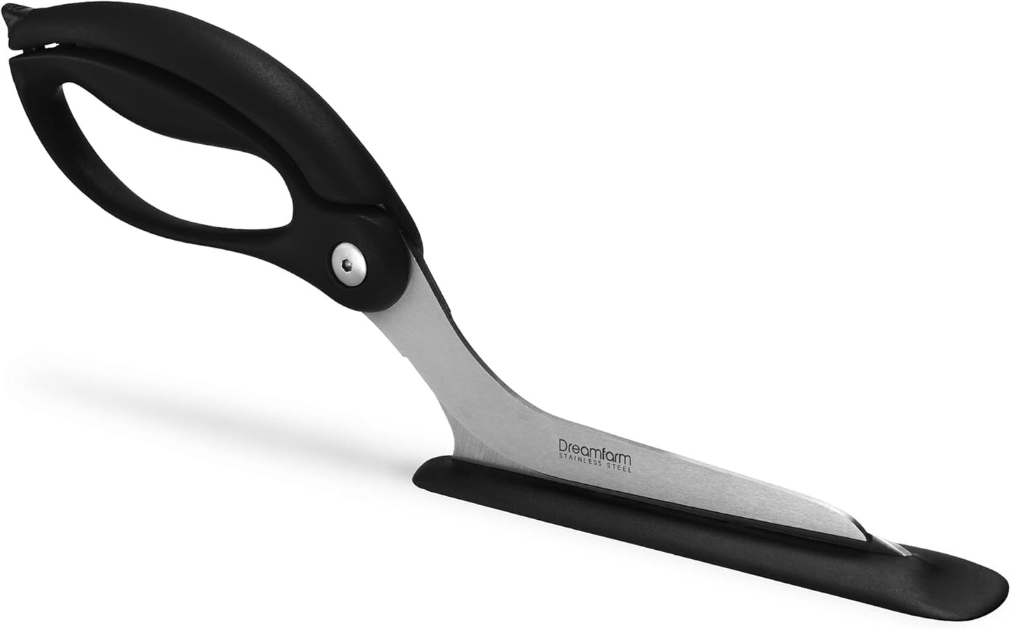 Dreamfarm Scizza 2-In-1 Easy Ergonomic Pizza Scissors with Stainless Steel Pizza Cutter Blades & Non-Stick Slice Server - Black - Culinary Roots