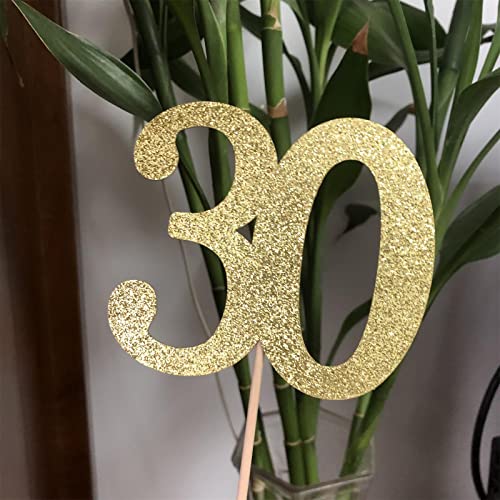 10Pcs Gold 30th Birthday & Anniversary Centerpiece Sticks (10 Count)