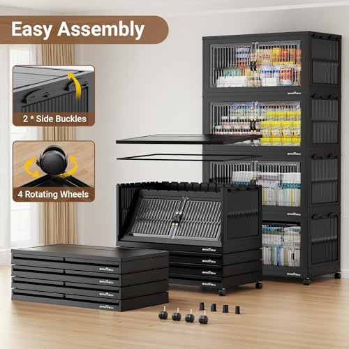 800Qt Extra Large Stackable Storage Bins with Lid (4 Count)