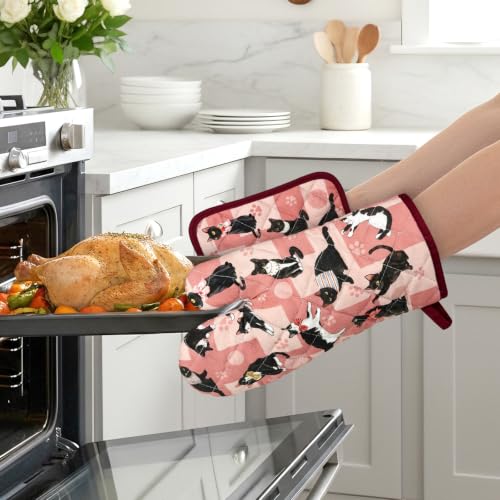 Black Cat Oven Mitts and Pot Holders Set (4 Count)