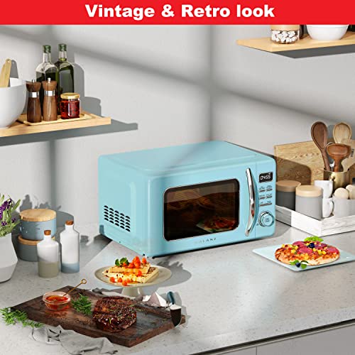 GLCMKZ07BER07 Retro Countertop Microwave Oven with Auto Cook & Reheat
