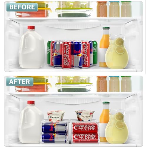 Clear Skinny Can Organizer for Fridge (2 Count)