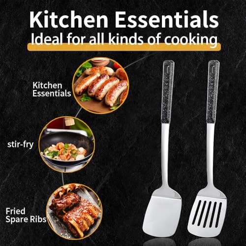 Stainless Steel Spatula with Heat Resistant Handle (2 Count)