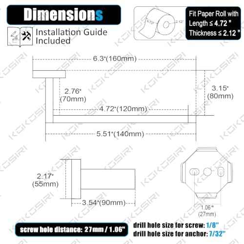 Toilet Paper Holders Wall Mounted Toilet Roll Holder for Bathrooms Hardware Washroom
