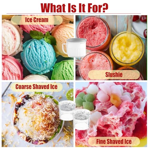 Shaved Ice Attachment and 1 Pack Ice Cream Maker Attachment Set Fit for KitchenAid Stand Mixer