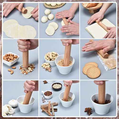 50 Pieces Small Rolling Pin Wood Mini Dumpling Dough Roller (50 Count)