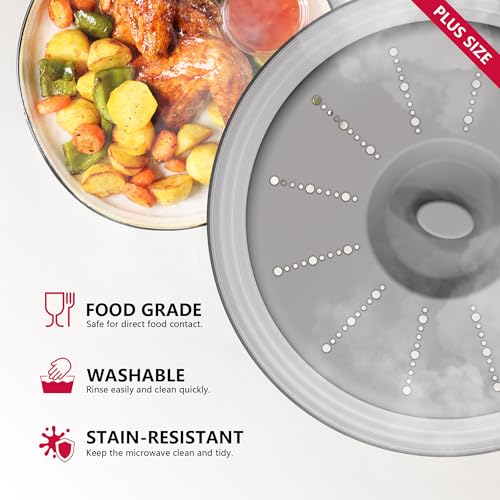 Microwave Splatter Cover Vented for Food with Hook Hole