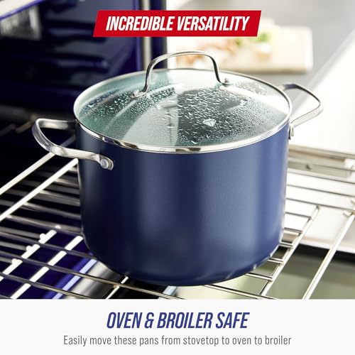 8QT Diamond Infused Ceramic Nonstick Stockpot with Lid