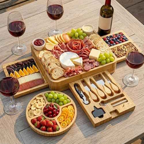 Premium Bamboo Cheese Board Set
