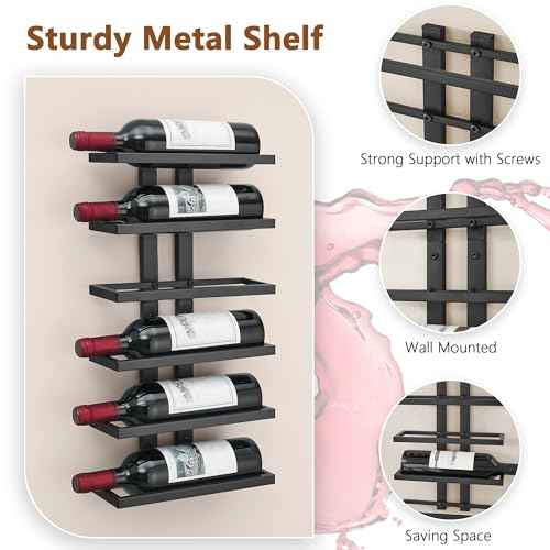 6 Tier Wall Mount Wine Rack (6 Count)