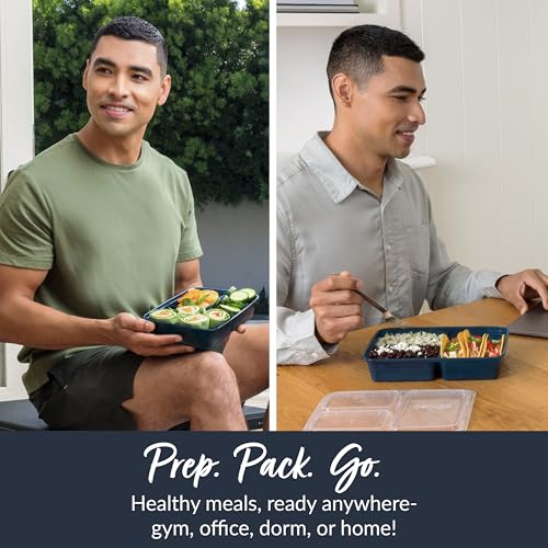 Prep 3 Compartment Meal Prep Containers with Lids (10 Count)