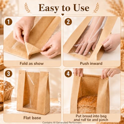 50 Bread Bags for Homemade Bread (50 Count)