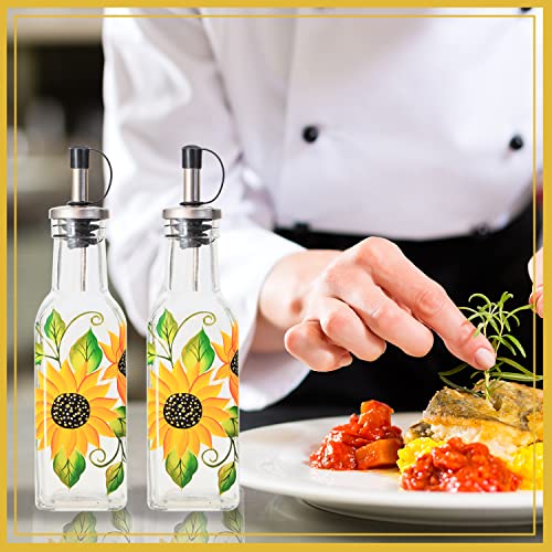 7oz Hand Painted Glass Olive Oil Bottle Dispenser