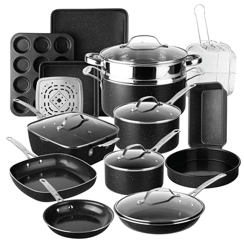 Ceraluxe 20Pc Pots and Pans Set Non Stick Ceramic Cookware Set