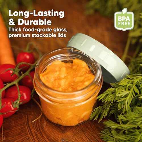 6pk 4oz Glass Baby Food Containers with Lids (6 Count)