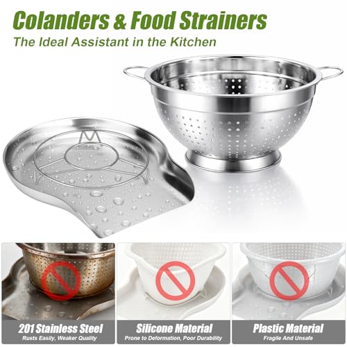 Stainless Steel Colander Set with Handles & Self