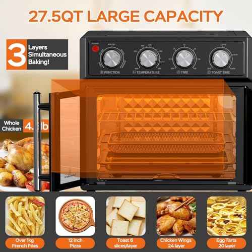 PlumChef 27.5 Quart Air Fryer Convection Toaster Oven