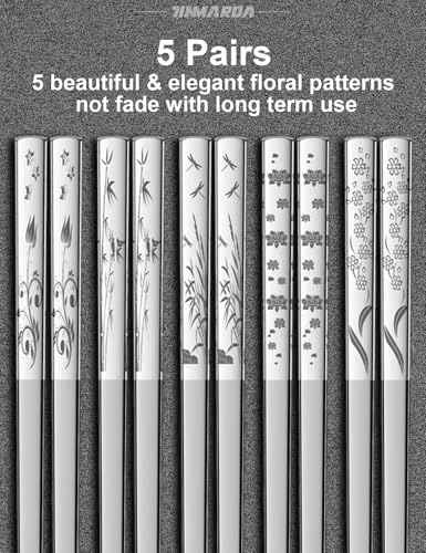 Metal Chopsticks Reusable 18 (5 Count)