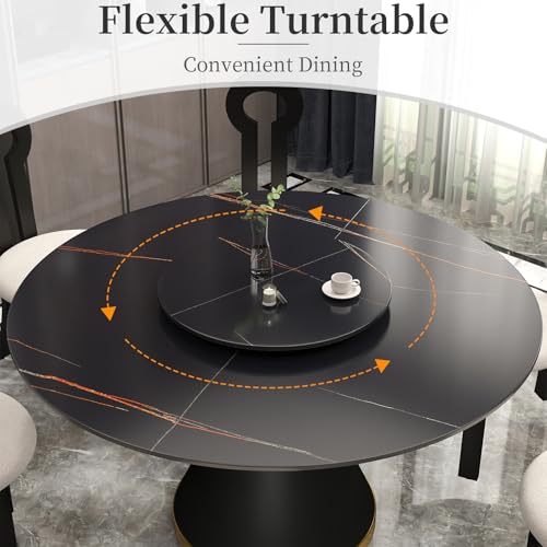 23.6" Lazy Susan for Table Top Sintered Stone Rotating Serving Tray for Dining Table