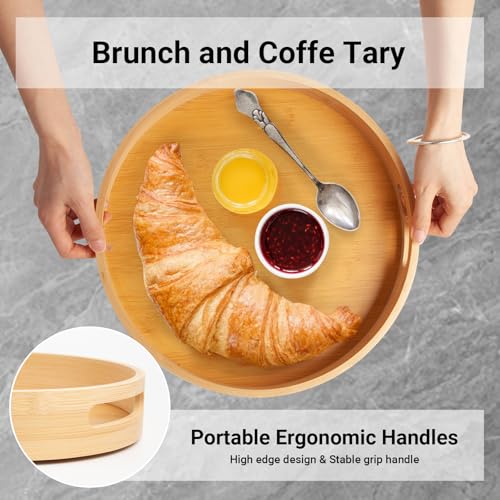 13in Bamboo Lazy Susan Turntable Organizer for Table Top