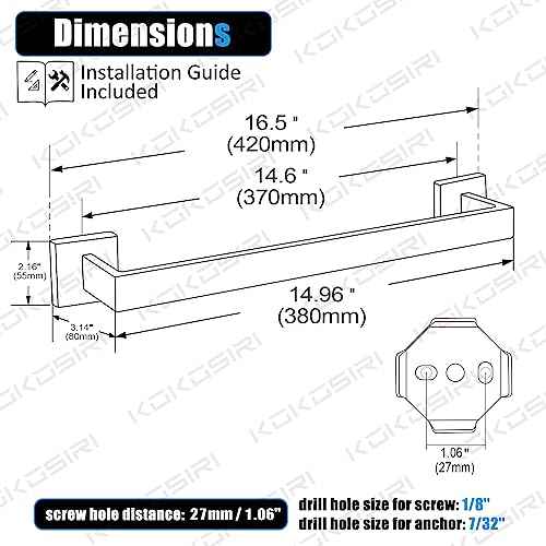 Bath Towel Bar Kitchen Dish Cloths Hanger 16 Inch Hand Towel Holder Stainless Steel Wall Mounted