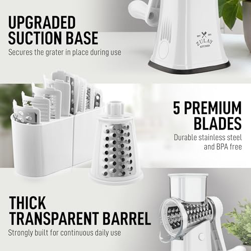 Rotary Cheese Grater 5 Blade Cheese Shredder