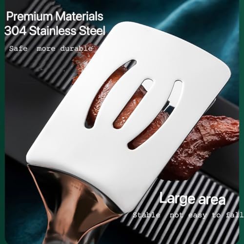 Kitchen Cooking Tongs 11.6 inch 304 Stainless Steel Grill Clamp Spatula for Flipping Bread Steak Fish Toast