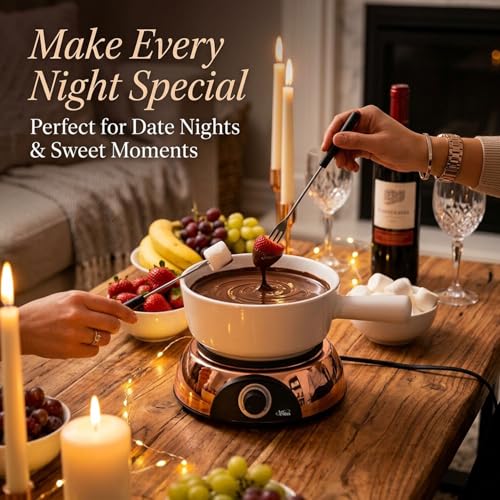 Electric Dip Warmer & Fondue Pot with Adjustable Temperature
