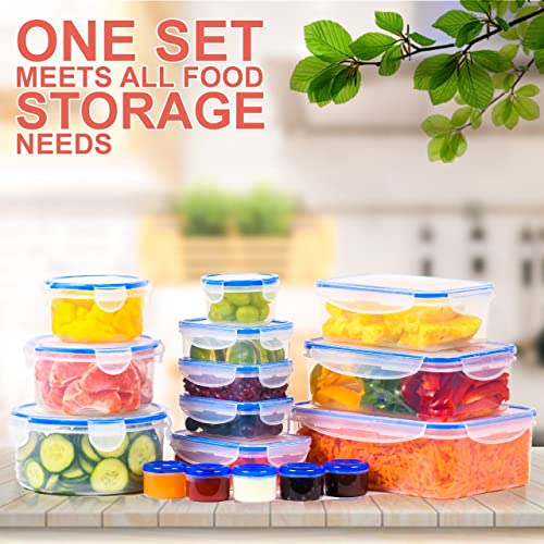 32 Pcs Large Plastic Food storage containers (50 Count)
