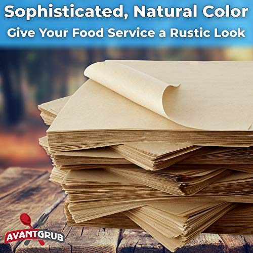 Eco Friendly Grease Proof 12" x 12" Deli Wrap 500 Pk. Best Kraft Food Wrapping Paper Sheets for Picnic (500 Count)