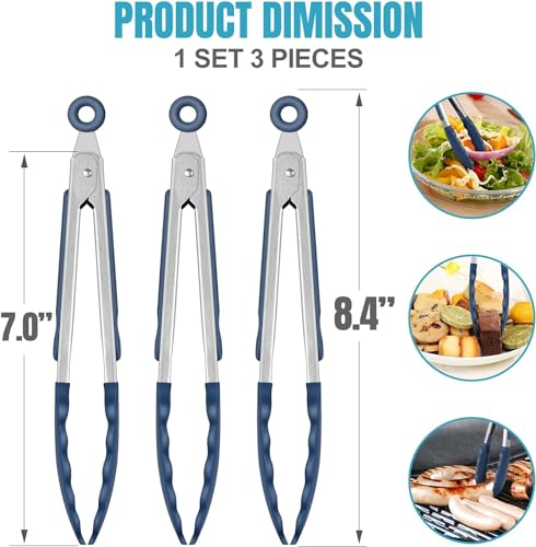 Mini Silicone Kitchen Tongs for Cooking