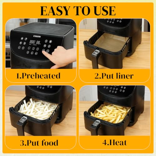Disposable Square Air Fryer Liners for 5 to 8Qt Airfryer (100 Count)
