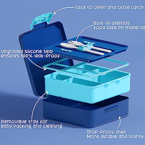 Kids Bento Lunch Box with Toddler Insulated Water Bottle Lunch Bag