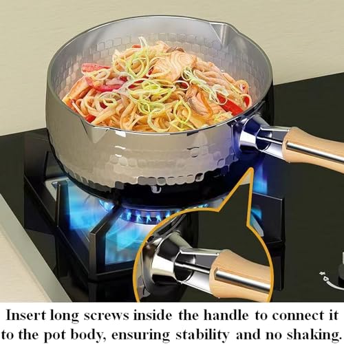 2.2 Quart Silver Stainless Steel Sauce Pot with Inverted Mouth
