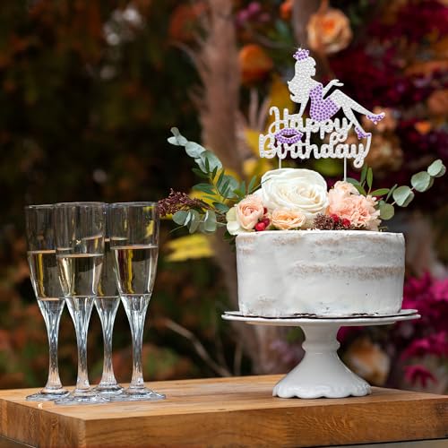 Happy Birthday Crown Queen Lady Rhinestone Cake Topper